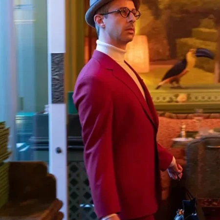 The Gentlemen Jeremy Strong Red Notch Collar Partywear Suit