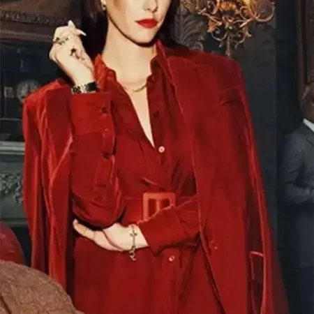 The Gentlemen Susie Glass Red Velvet Blazer