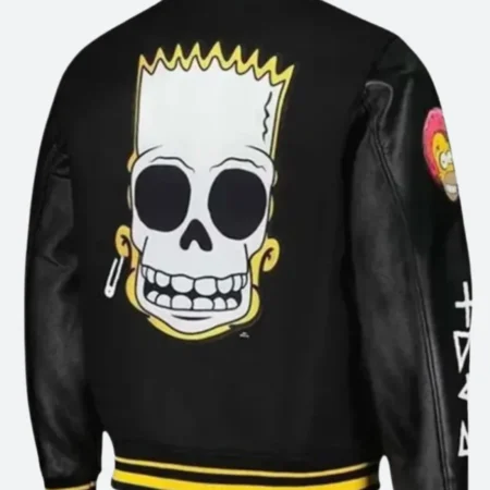 The Simpsons X Born To Annoy Varsity Jacket Back Image