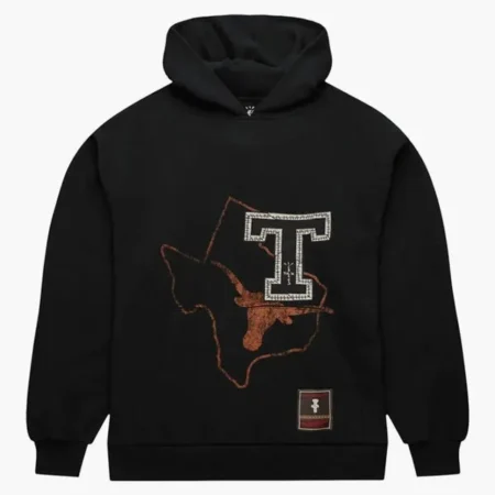 Travis Scott Texas Longhorns Overlap Black Hoodie