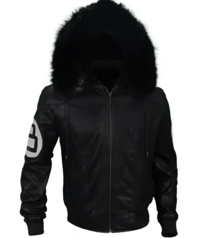 Unisex 8 Ball Black Varsity Bomber Parka Leather Jacket On Sale 510x638