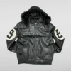 Unisex 8 Ball Multiple Colors Bomber Hooded Leather Jacket
