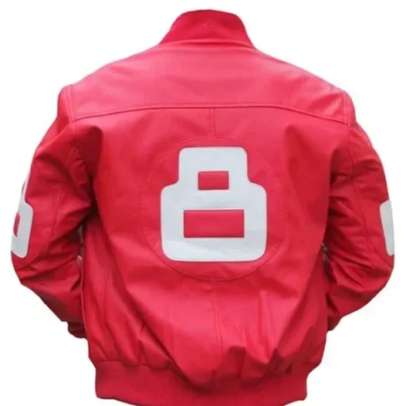 Unisex 8 Ball Pink Bomber Leather Jacket