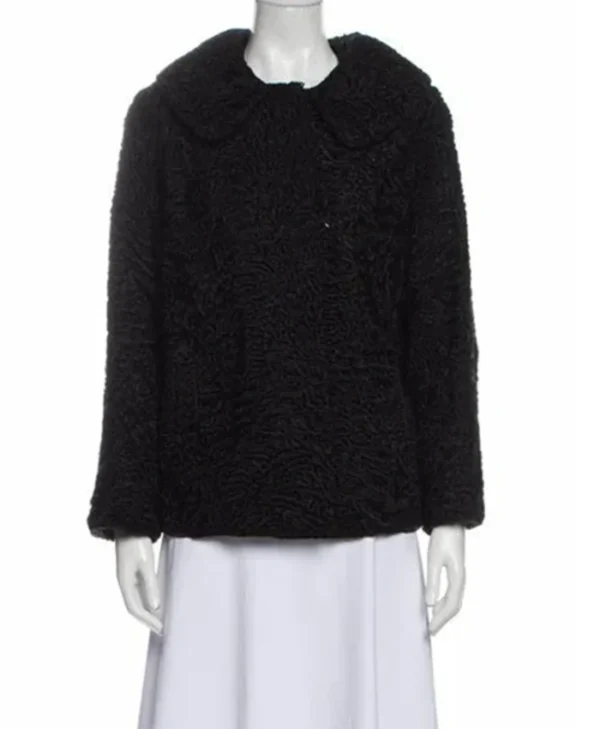 Vintage Persian Astrakhan Lamb Fur Black Winter Jacket webp