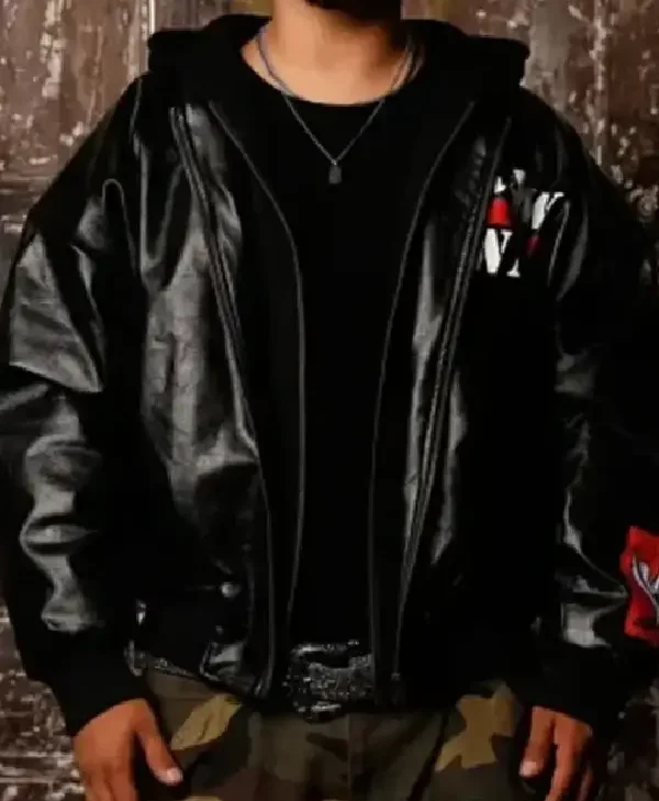WWE Raw Is War Black Leather Jacket front