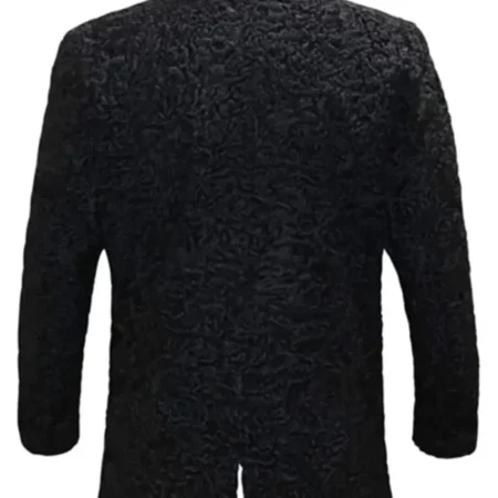Winter Real Karakul Astrakhan Lamb Curly Fur Black Color Coat For Mens webp