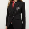 Women Atlanta Falcons Black Blazer Front 600x680