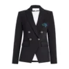 Women Carolina Panthers Black Blazer