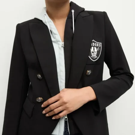 Women Las Vegas Raiders Black Blazer Front