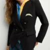 Women Los Angeles Chargers Black Blazer Front 600x680