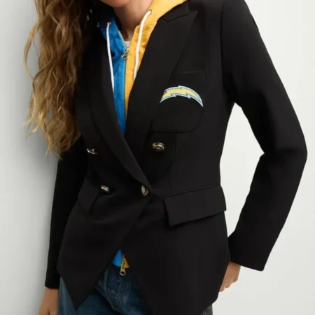 Women Los Angeles Chargers Black Blazer Front