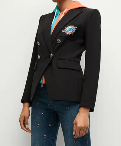 Women Miami Dolphins Black Blazer For Sale