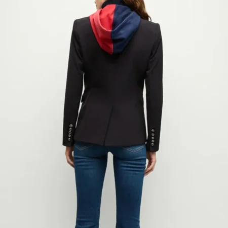 Women New England Patriots Black Blazer Back