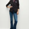 Women New England Patriots Black Blazer Front Look 600x680