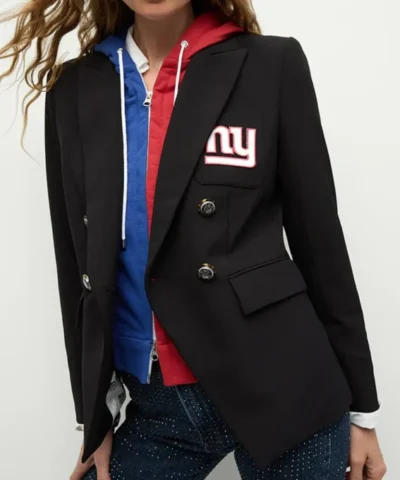 Women New York Giants Black Blazer Front 600x680