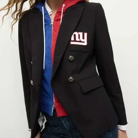 Women New York Giants Black Blazer Front