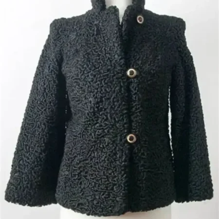 Women Persian Astrakhan Lamb Fur Coat webp