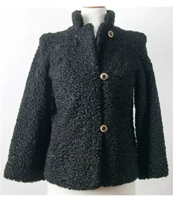Women Persian Astrakhan Lamb Fur Coat webp