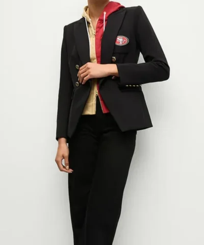 Women San Francisco 49ers Black Blazer on Sale 600x680