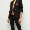 Women Washington Commanders Black Blazer Side Look 600x680