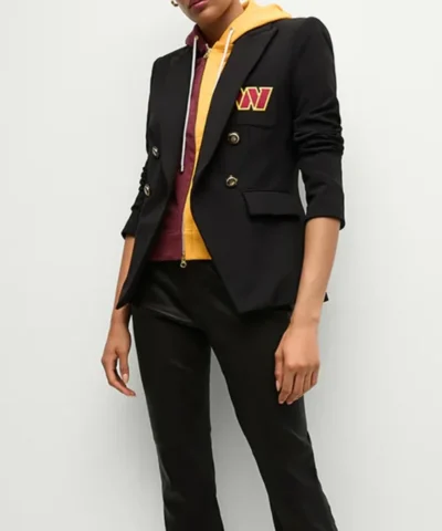 Women Washington Commanders Black Blazer Side Look 600x680