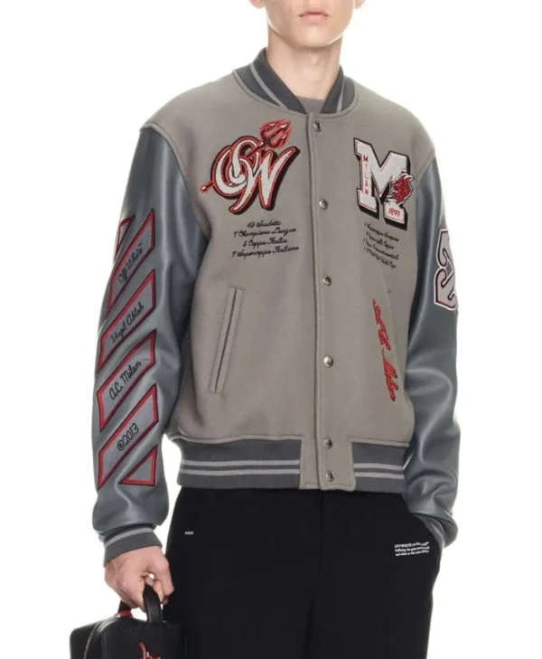 ac milan logo off white grey varsity jacket jpg