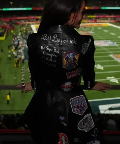 bill belichick girlfriend jacket Back 510x670