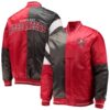 black tampa bay buccaneers leader varsity satin full snap jacket