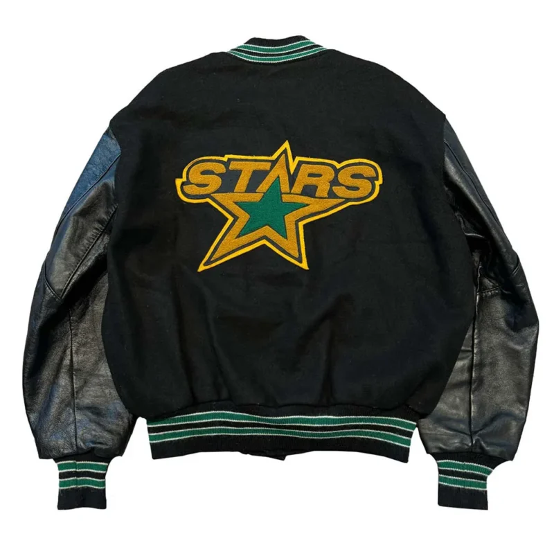 dallas stars 90s black varsity jacket