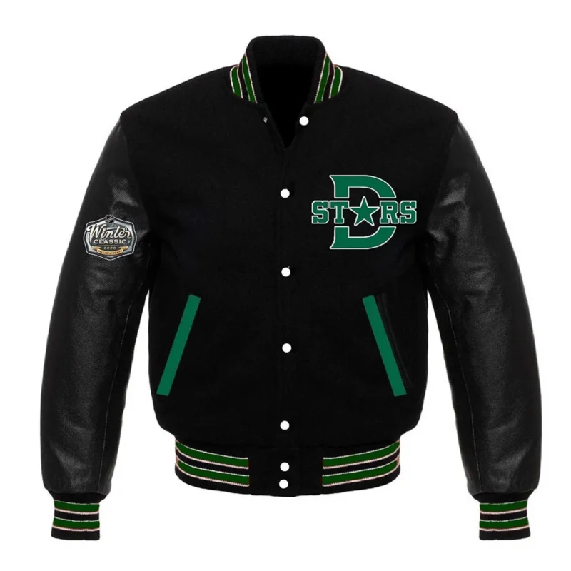 dallas stars black varsity jacket