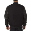 dallas stars varsity black wool leather jacket