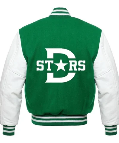 dallas stars wool leather jacket