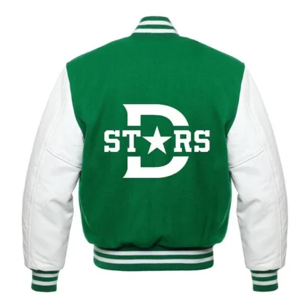 dallas stars wool leather jacket