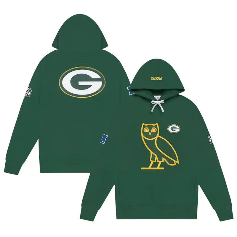 green bay packers ovo green fleece hoodie