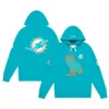 miami dolphins ovo aqua fleece hoodie