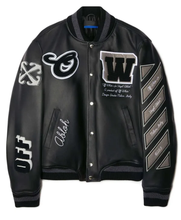 off white full leather varsity jacket jpg