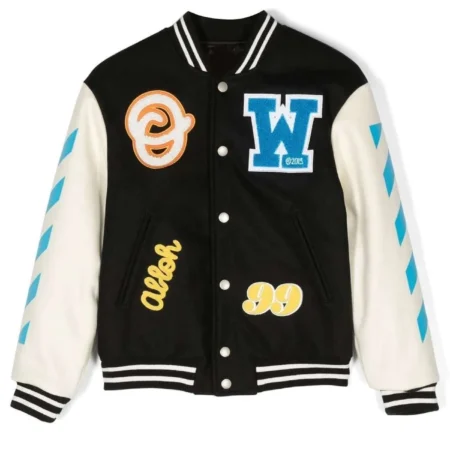 off white patch detail varsity jacket jpg