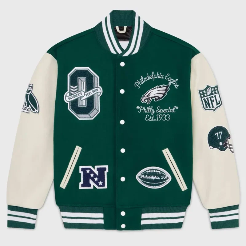 philadelphia eagles ovo varsity jacket