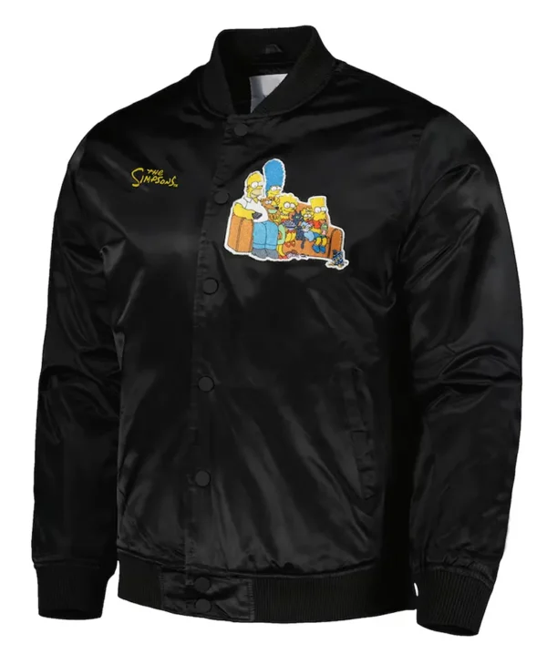 the simpsons black satin jacket