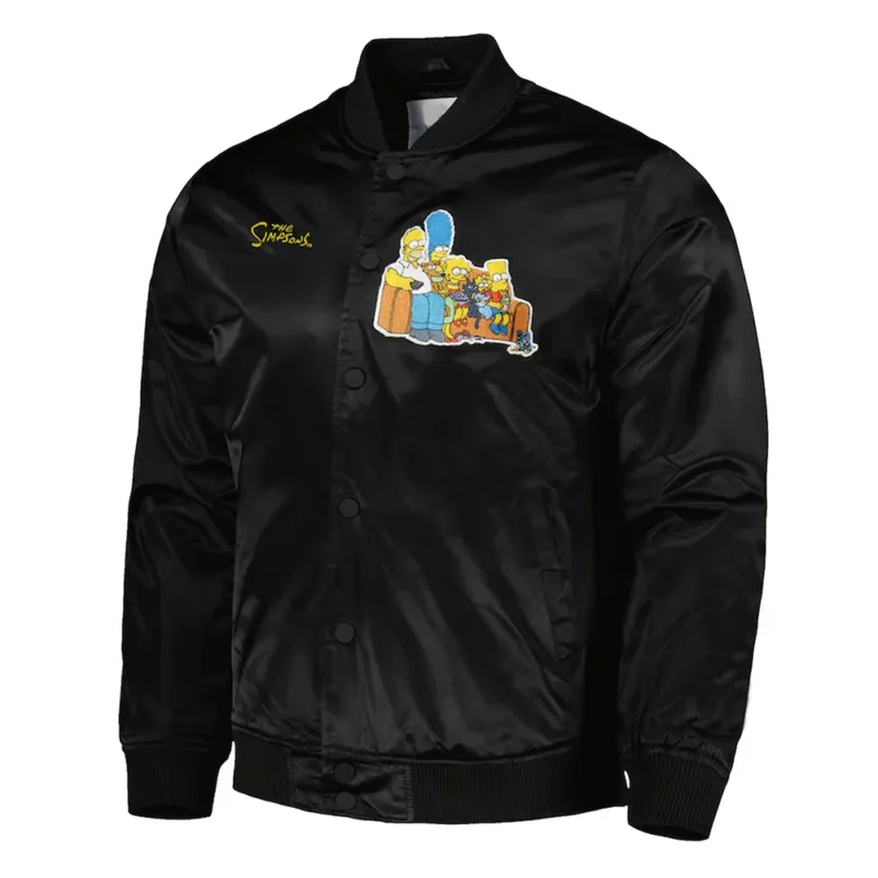 the simpsons black satin jacket