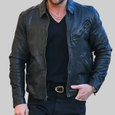 28 Years Later Aaron Taylor Black Leather Jacket 3