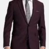 3 Piece Slim Fit Italian Burgundy Suit Mens Button