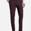 3 Piece Slim Fit Italian Burgundy Suit Mens Pant