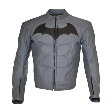 Arkham Knight Batman Black Logo Grey Jacket webp