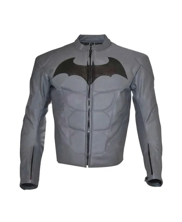 Arkham Knight Batman Black Logo Grey Jacket webp