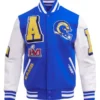 Arnold Los Angeles Rams Mashup Blue And White Wool Varsity Jacket