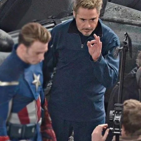 Avengers Endgame Tony Stark Blue Jacket sale webp