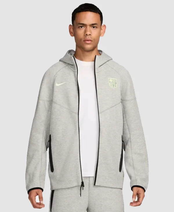 Barca Nike Tech Fleece Hoodie Grey