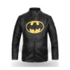 Batman Bruce Wayne Lego Black and Yellow PU Leather Jacket webp