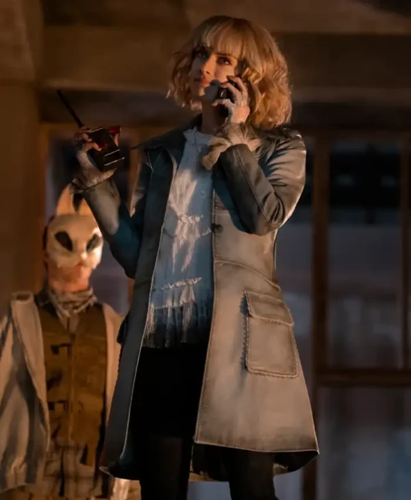 Batwoman Alice Leather Grey Coat webp